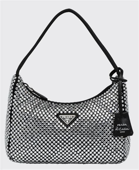 prada black rhinestone bag|prada raffia bag dupe.